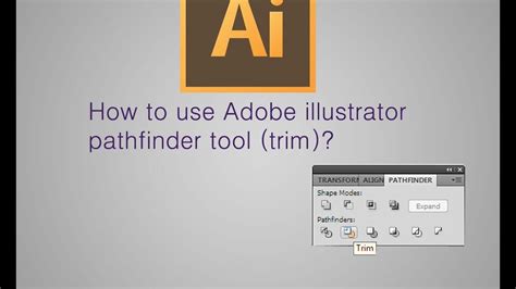 How To Use Adobe Illustrator Pathfinder Tool Trim Youtube