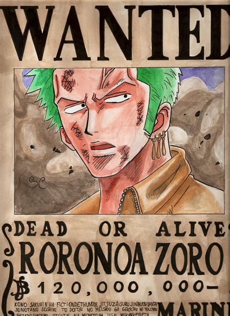 WANTED Roronoa Zoro By Salvo On DeviantArt