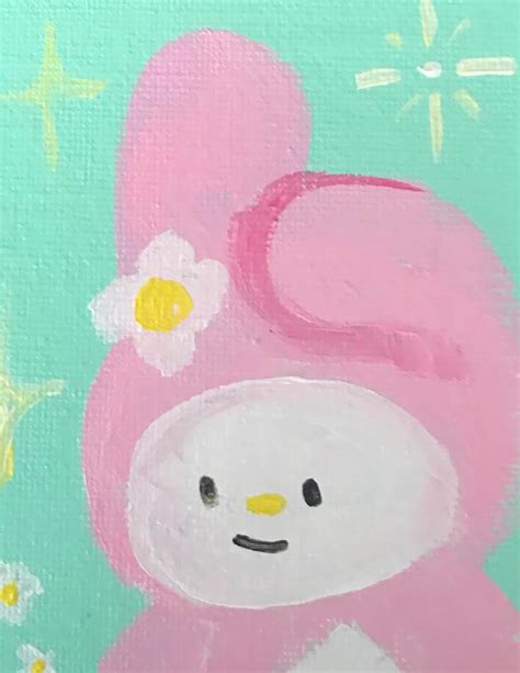 Sanrio My Melody Painting 4x4 Painting Etsy