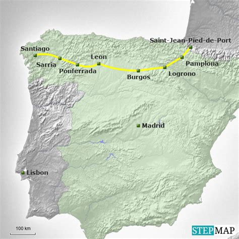 Stepmap Camino Frances Landkarte Für Spain