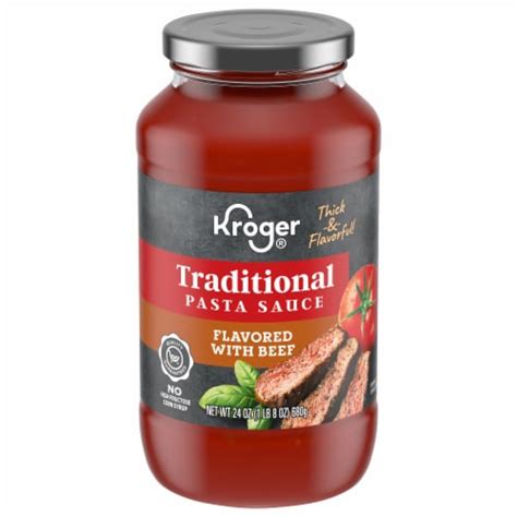 Kroger Traditional Pasta Sauce Flavored With Beef 24 Oz Dillons