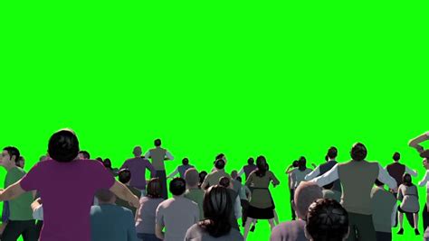 Crowd Of People Green Screen These People Are Royalty Free Video