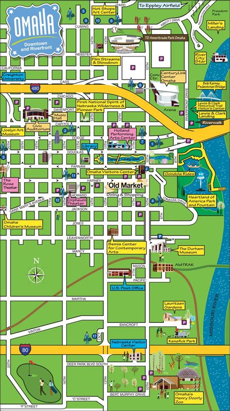 Downtown Omaha Map Omaha Trip Pinterest Weekend Getaways