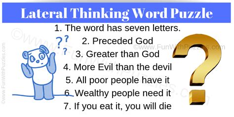 Quick Lateral Thinking Puzzle Brain Teasers Word Brain Teasers Lateral