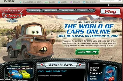 The Announcement Of The World Of Cars Online Closing Pixars Cars