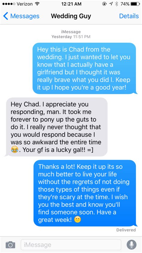 Guy Gives His Number Out At A Wedding And The Reply He Gets Is Just