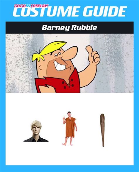 Barney Rubble Costume Guide Go Go Cosplay Barney Costumes Cosplay Diy