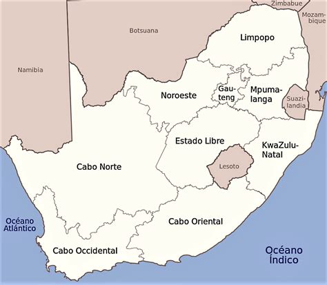 Mapa De Sudáfrica Datos Interesantes E Información Sobre El País