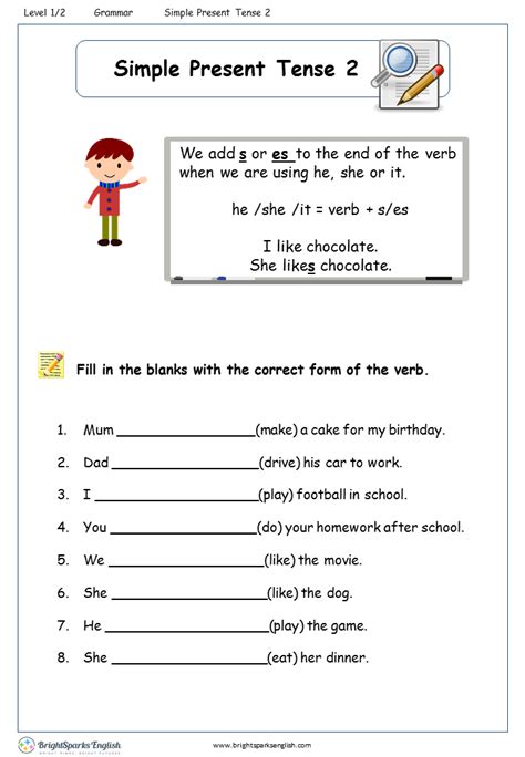 Present Simple Tense Worksheet 1 Images