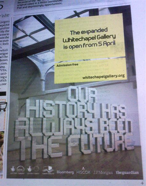 Whitechapel Gallery Reopens Again Ad Based On Text