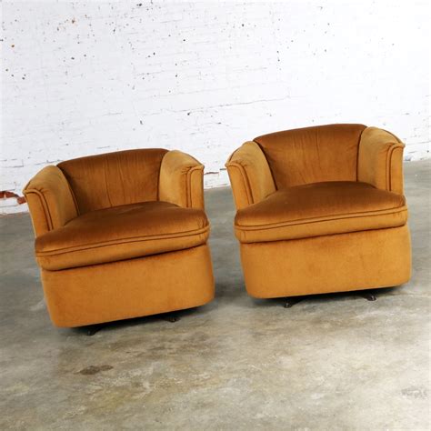 Browse a variety of housewares, furniture and decor. Pair of Drexel Swivel Barrel Shaped Club Chairs in Burnt ...