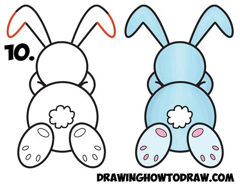 How To Draw A Cute Cartoon Sleeping Bunny Rabbit From 8 Shape Easy