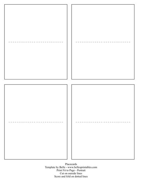Place Cards Word Template