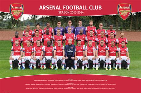 Arsenal Fc 201314 Official Team Portrait Poster Gb Eye Uk Sports