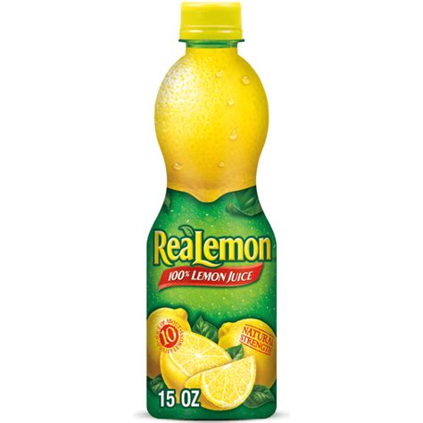 ReaLemon 100 Lemon Juice 15 Fl Oz Bottle Lemon Juice Lemonade