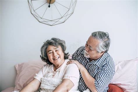 Senior Man Giving A Massage To His Wife Stock Image Image Of Elderly