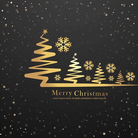 Elegant Merry Christmas Tree Card Design Vector 264584 Vector Art At