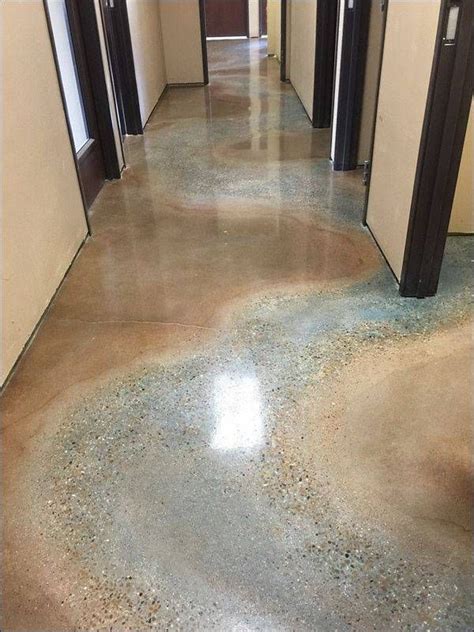 River Scene Incorporated Into Building S Polished Concrete Floor