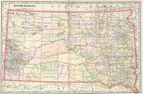 South Dakota County Map With Towns