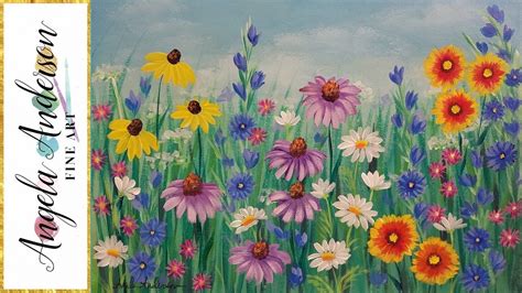 Wildflowers Acrylic Painting Tutorial Live Beginner Step By Step