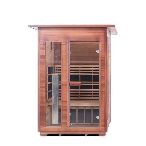 2 Person Indoor Infrared Sauna Rustic Series Enlighten Saunas