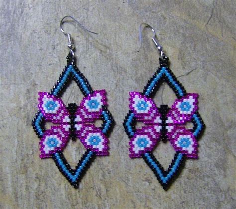 These Pretty Opened Worked Butterfly Earrings Are Done In The Brick Stitch With Size 11 Delica