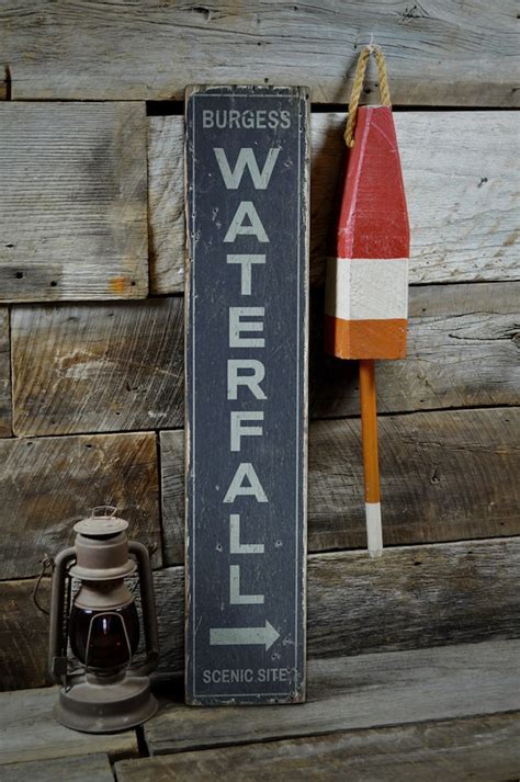 Waterfall Sign Outdoors Wooden Sign Waterfall Decor Wooden Etsy