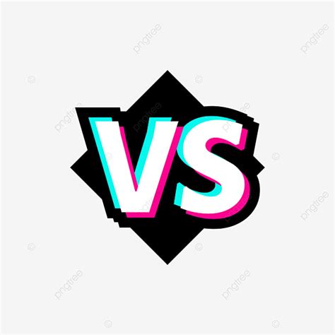 Ilustración Vectorial De Versus Battle Vs Icon Color Rosa Cian Png