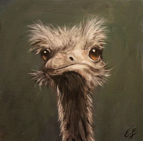 Ostrich Painting By Elizabeth Barrett
