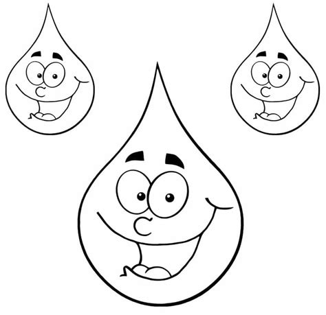 Dibujos De Gotas De Agua De Dibujos Animados Para Colorear Para