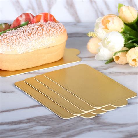 5xmini Rectangle Gold Cardboard Cake Base 200pcs Cake Paper Plates