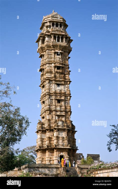 Jaya Stambha Tower Of Victory Chittorgarh Rajasthan India Stock