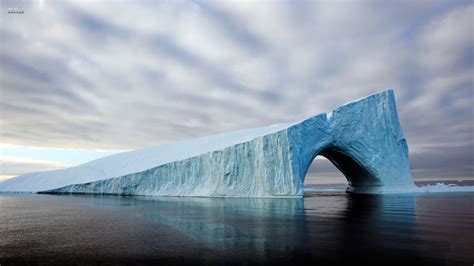 Landscape Glaciers Ice Winter Arctic Iceberg Sea Water Clouds