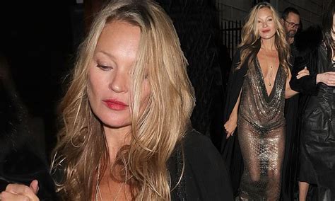 Kate Moss Suffers A Major Wardrobe Malfunction In Her Plunging Sheer Dress