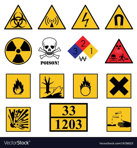 Warning Hazard Signs Royalty Free Vector Image