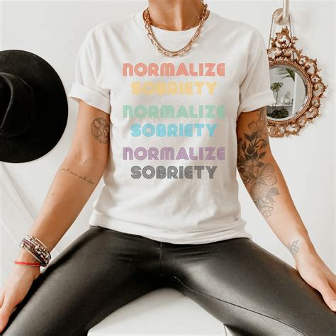 Normalize Sobriety Shirt Womens Sober Shirt Sobriety T Etsy