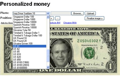 Make Your Own Dollar Bill Using Festisite Personalized Money Maker