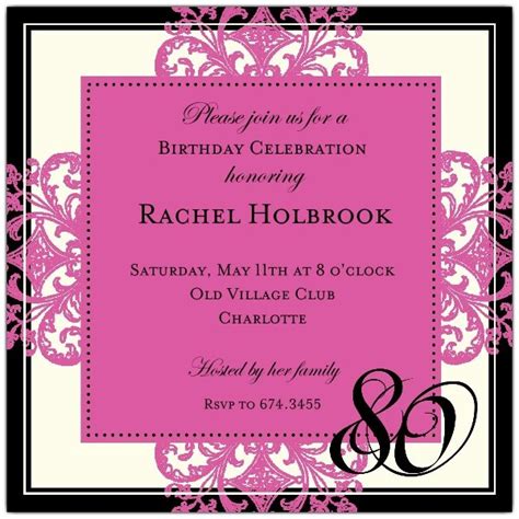 Is a special loved one turning 80? Decorative Square Border Pink 80th Birthday Invitations ...