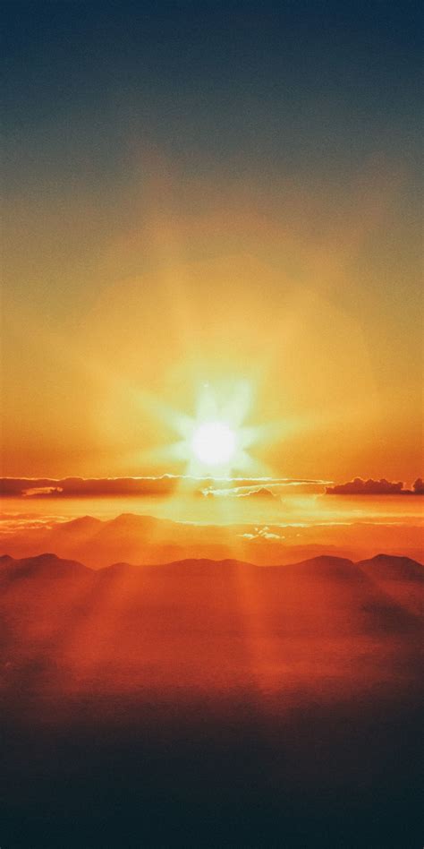 Download Wallpaper 1080x2160 Sunlight Sunset Sky Clouds Honor 7x