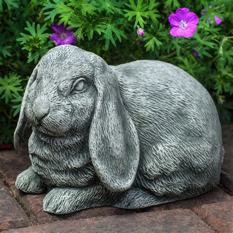 Lop Eared Bunny Cast Stone Garden Statue Rabbit Statue