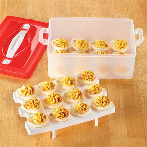 Stacked Deviled Egg Carrier Holds 24 Eggs Collections Etc