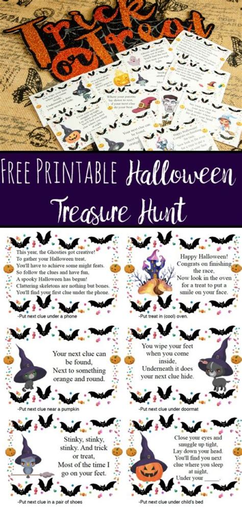 Treasure hunt, detective mystery and escape room to print for kids from 4 to 12 years old. Free Printable Halloween Treasure Hunt for Kids: 24 Clues ...