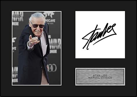 Stan Lee Signed Mounted Photo Display 01 A4 Printed Autograph T