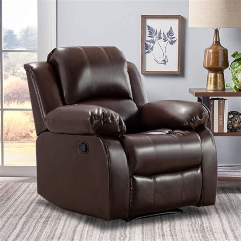 Ergonomic Full Body Leather Reclining Sofa Living Room Air Leather