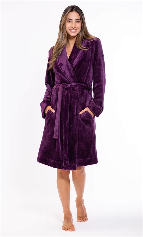 Luxury Bathrobes Plush Robes Super Soft Purple Lightweight Plush