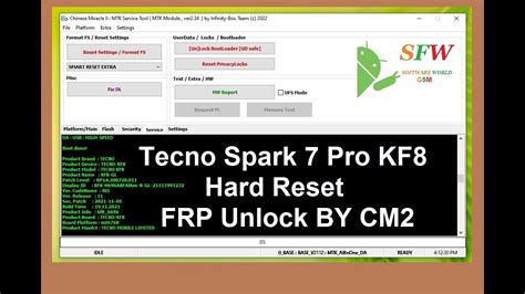 tecno spark 7 pro kf8 hard reset frp unlock cm2 youtube