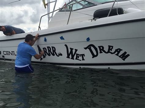 treasure island boat name arrr wet dream boat name design install tampa clearwater st