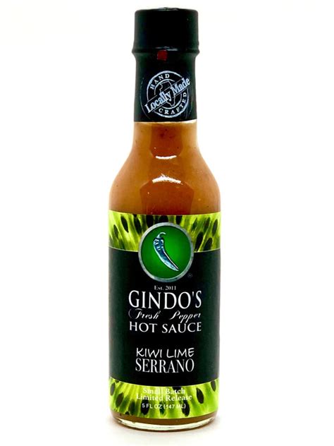 Kiwi Lime Serrano Fruit Hot Sauce Gindo S Limited Release Gindos