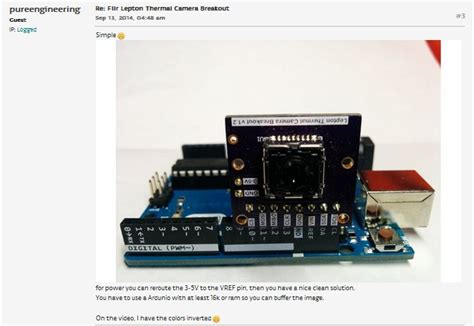 Arduino Due Connection With Flir Lepton Arduino Stack Exchange