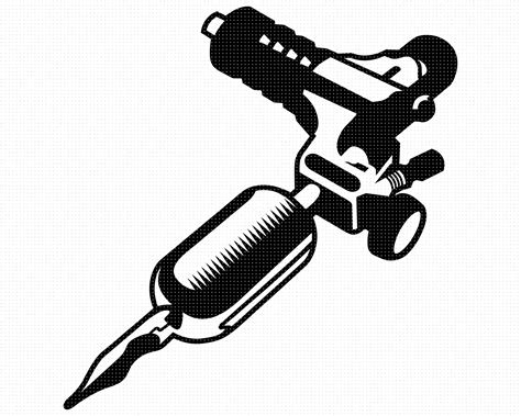 Tattoo Gun Svg Tattoo Machine Clipart Png Dxf For Logo Eps Etsy Uk